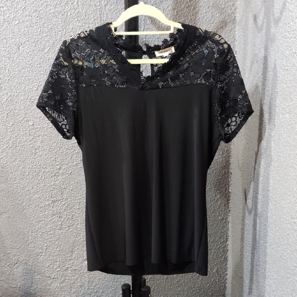 Faith and Joy Black Lace Blouse